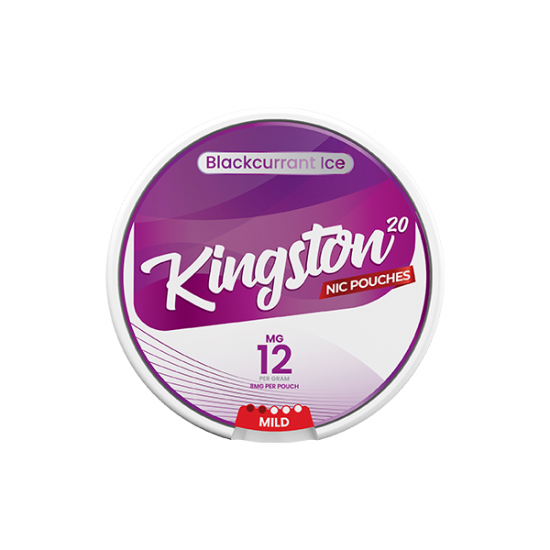 12mg Kingston Nicotine Pouches - 20 Pouches - Flavour: Blackcurrant Ice