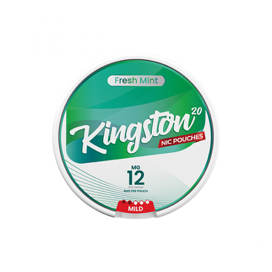 12mg Kingston Nicotine Pouches - 20 Pouches - Flavour: Fresh Mint