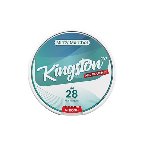 28mg Kingston Nicotine Pouches - 20 Pouches - Flavour: Minty Menthol