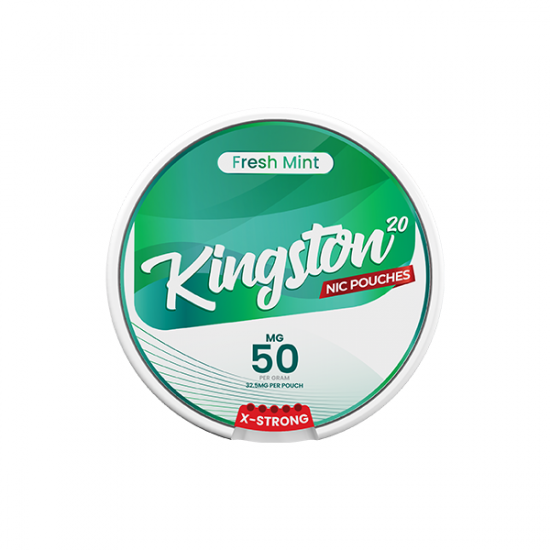 50mg Kingston Nicotine Pouches - 20 Pouches - Flavour: Fresh Mint