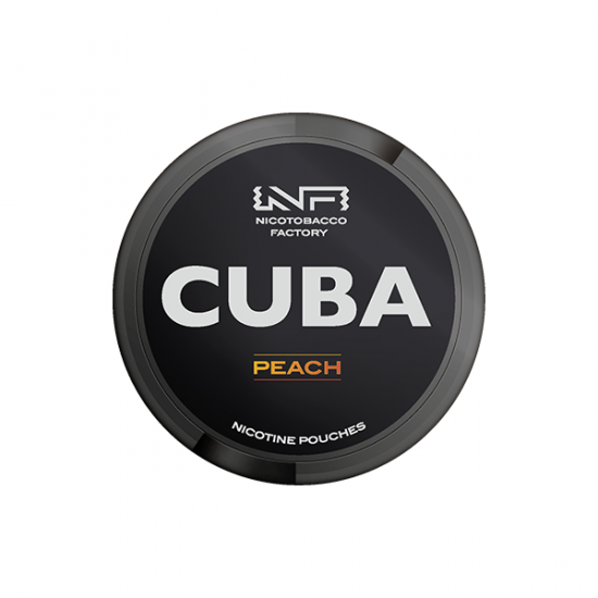 43mg CUBA Black Nicotine Pouches - 25 Pouches - Flavour: Peach