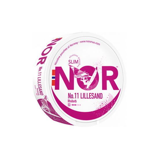 12mg NOR Slim Nicotine Pouches - 20 Pouches - Flavour: Lillesand - Rhubarb