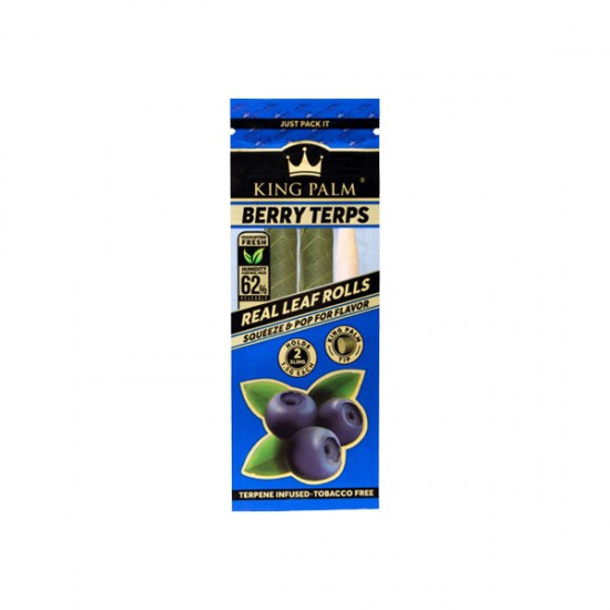 2 King Palm Flavoured Slim 1.5G Rolls - Flavour: Berry Terps