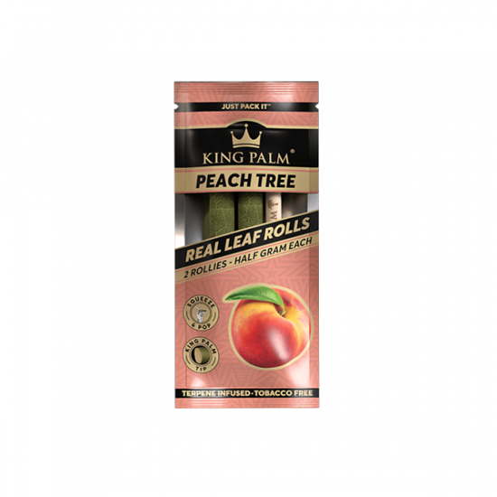 2 King Palm 0.5g Flavoured Wrap Rollies - Flavour: Peach Tree