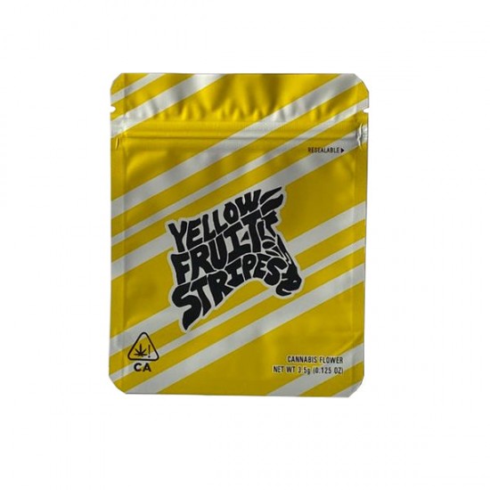 Printed Mylar Zip Bag 3.5g Standard - Amount: x1 & Design: Yellow fruits Stripes