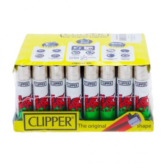 40 Clipper Refillable Classic Lighters Wales Flag - CL5C047UKH