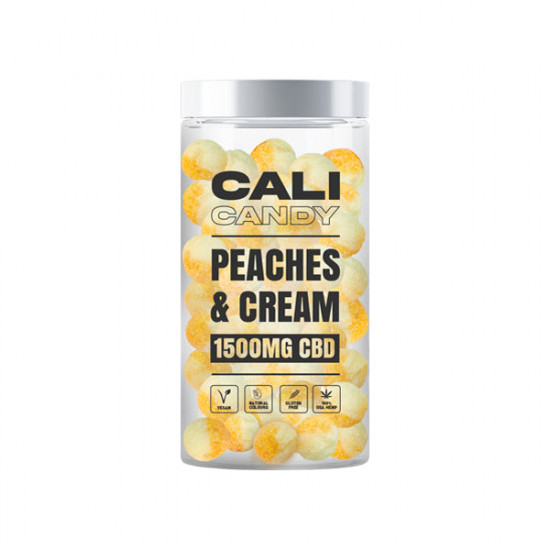 CALI CANDY 1600mg CBD Vegan Sweets (Large) - 10 Flavours - Flavour: Peaches & Cream