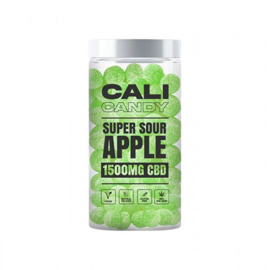 CALI CANDY 1600mg CBD Vegan Sweets (Large) - 10 Flavours - Flavour: Super Sour Apple