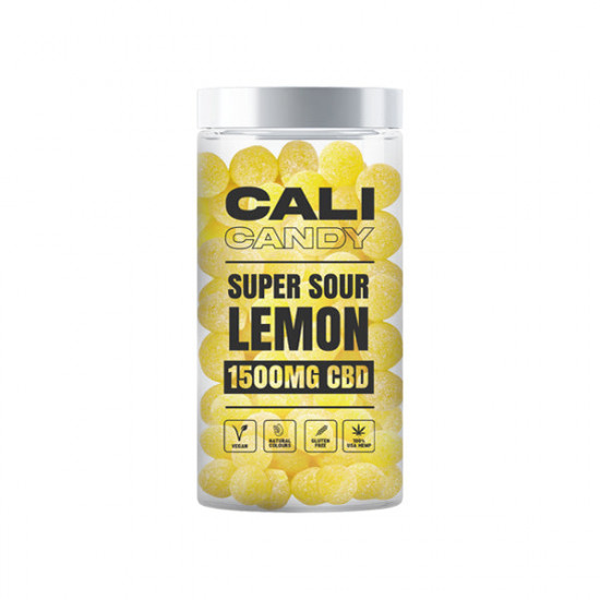 CALI CANDY 1600mg CBD Vegan Sweets (Large) - 10 Flavours - Flavour: Super Sour Lemon