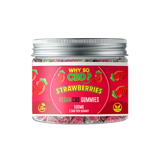 Why So CBD? 500mg CBD Small Vegan Gummies - 11 Flavours - Gummies: Strawberries