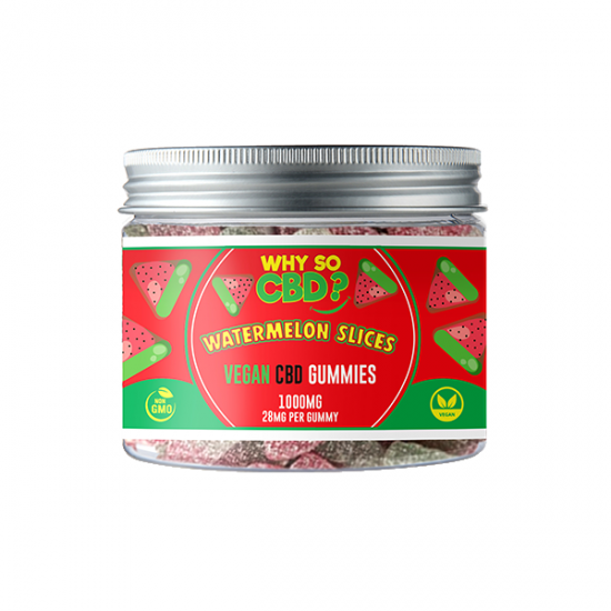 Why So CBD? 1000mg CBD Small Vegan Gummies - 11 Flavours - Gummies: Watermelon Slices