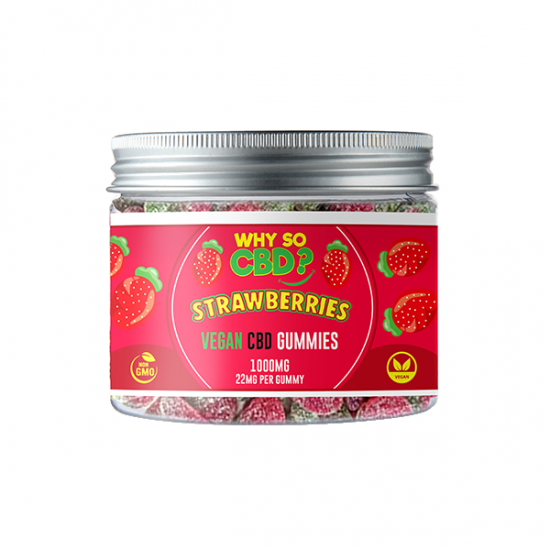 Why So CBD? 1000mg CBD Small Vegan Gummies - 11 Flavours - Gummies: Strawberries