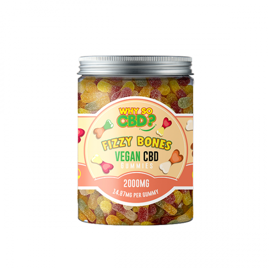 Why So CBD? 2000mg CBD Large Vegan Gummies - 11 Flavours - Gummies: Fizzy Bones