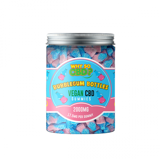 Why So CBD? 2000mg CBD Large Vegan Gummies - 11 Flavours - Gummies: Bubblegum Bottles