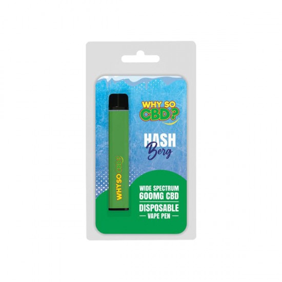 Why So CBD? 600mg Wide Spectrum CBD Disposable Vape Pen - 12 Flavours - Flavour: Hash Berg