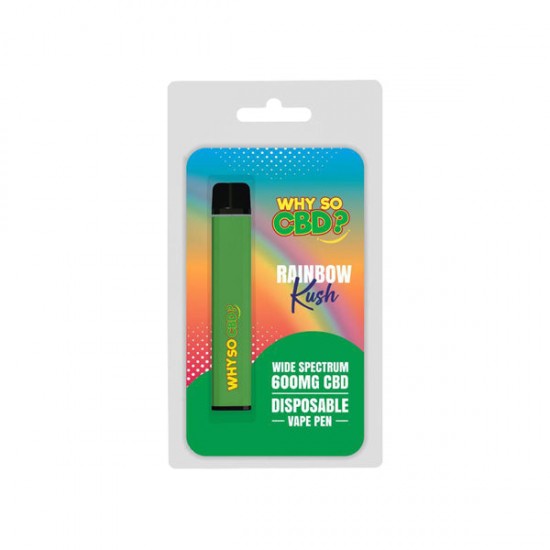 Why So CBD? 600mg Wide Spectrum CBD Disposable Vape Pen - 12 Flavours - Flavour: Rainbow Kush