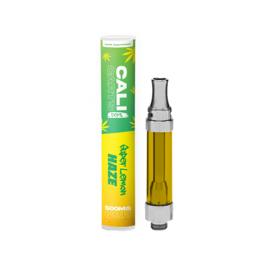 CALI CARTS DOPE 500mg CBD Vape Cartridges - Terpene Flavoured - Flavour: Super Lemon Haze