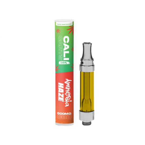 CALI CARTS DOPE 500mg CBD Vape Cartridges - Terpene Flavoured - Flavour: Amnesia Haze