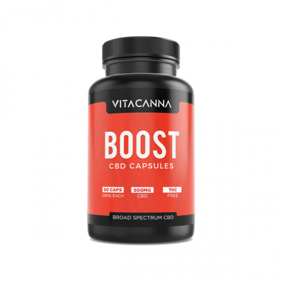 Vita Canna 500mg Broad Spectrum CBD Vegan Capsules - 50 Caps - Flavour: Boost