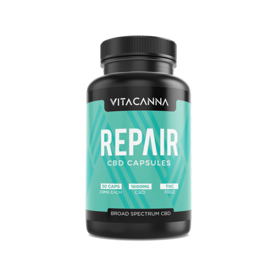 Vita Canna 1000mg Broad Spectrum CBD Vegan Capsules - 50 Caps - Flavour: Repair