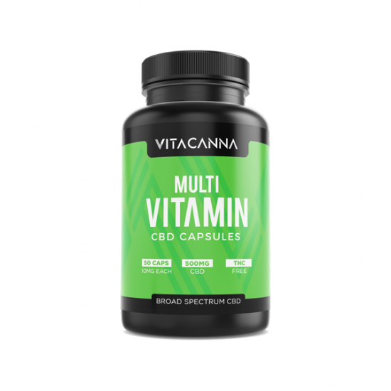 Vita Canna 500mg Broad Spectrum CBD Vegan Capsules - 50 Caps - Flavour: Multi Vitamin