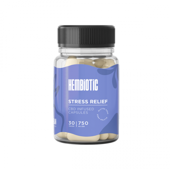 Hembiotic 750mg CBD Capsules - 30 Caps - Flavour: Stress Relief