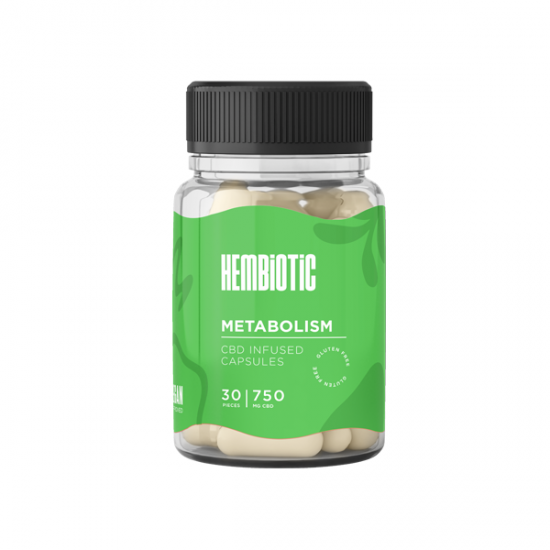Hembiotic 750mg CBD Capsules - 30 Caps - Flavour: Metabolism