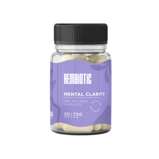 Hembiotic 750mg CBD Capsules - 30 Caps - Flavour: Mental Clarity