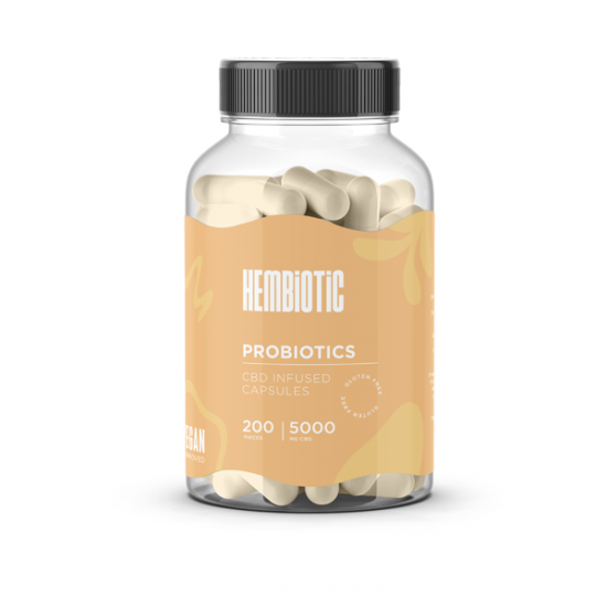 Hembiotic 5000mg Bulk CBD Capsules - 200 Caps - Flavour: Probiotics