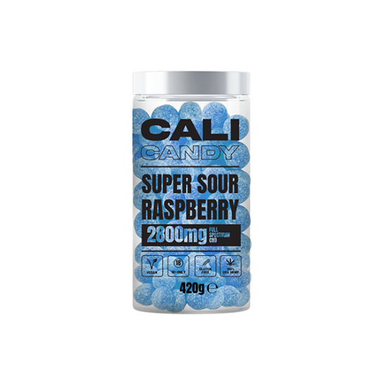 CALI CANDY MAX 2800mg Full Spectrum CBD Vegan Sweets  - 10 Flavours - Flavour: Super Sour Raspberry