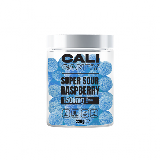 CALI CANDY MAX 1500mg Full Spectrum CBD Vegan Sweets  - 10 Flavours - Flavour: Super Sour Raspberry